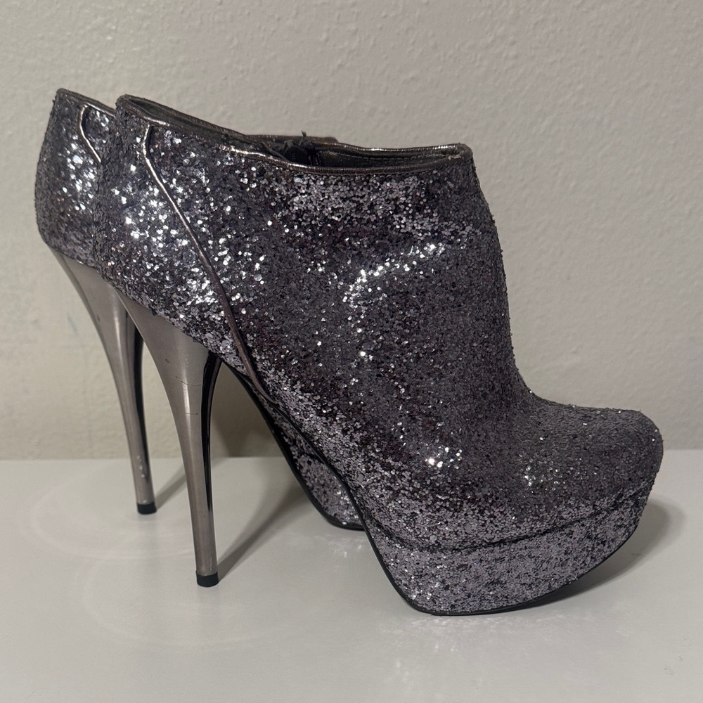 Qupid Sparkling Silver High Heels